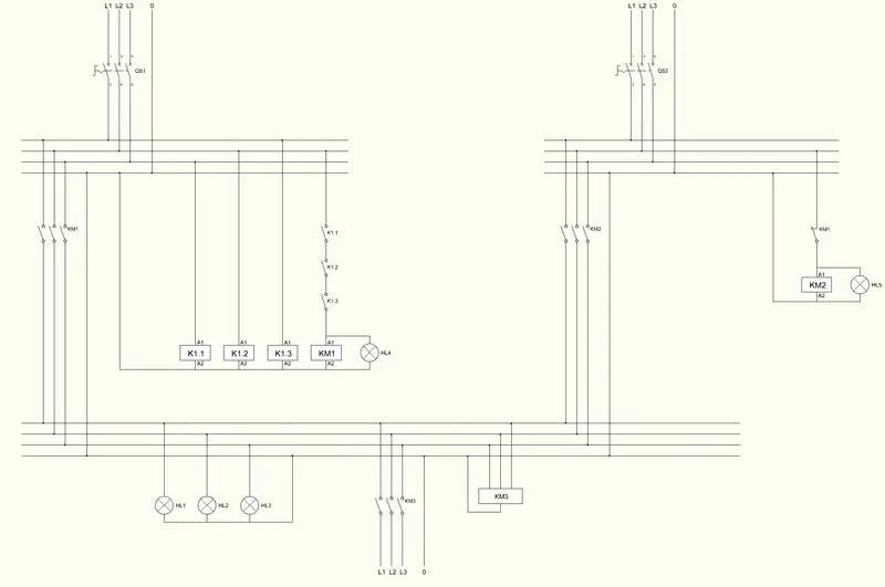 A wiring diagram of an automatic transfer switch showing the line, generator, and load connections